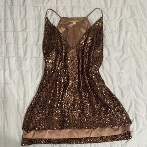 Gianni Bini Sequin Brown top